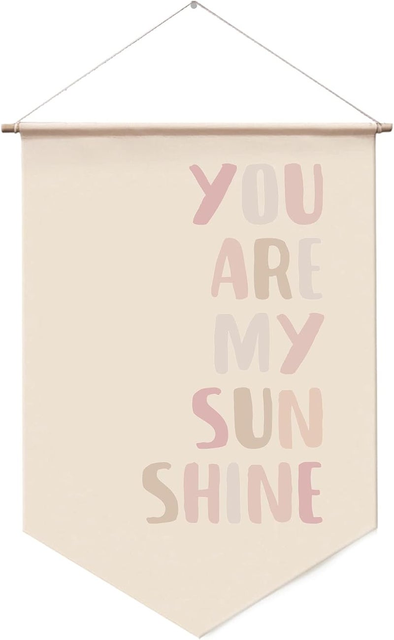 WCDHOR You Are My Sunshine Banner Wall Hanging Boho Banner Decor Kids Room Wall Art Wall Decorations Nursery Wall Decor for Bedroom Boho Nursery Wall Decor - Image 1
